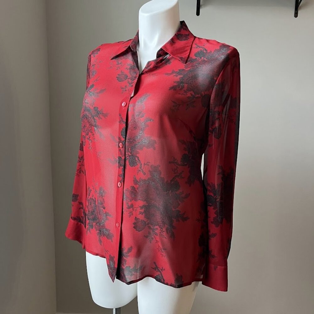 SOLD Y2K Red Silk Top